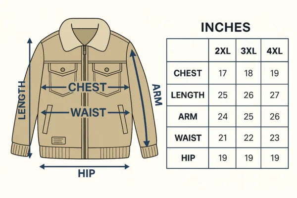 Men’s Beige Winter Jacket with Faux Shearling Lining