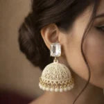 Jhumka Earrings with Ruby Stone | Traditional Party Wear Ethnic Jewelry for Women