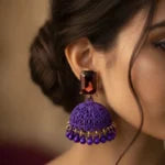Jhumka Earrings with Ruby Stone | Traditional Party Wear Ethnic Jewelry for Women