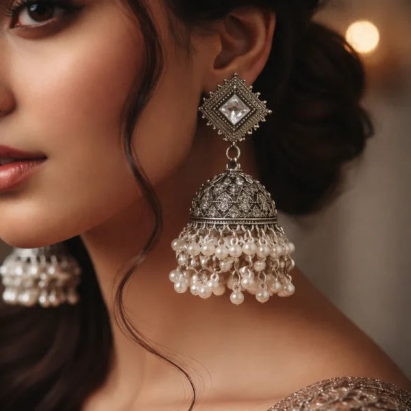 Pearl Jhumka Earrings – Traditional Bridal & Party Wear