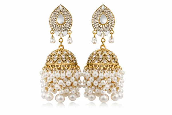 Pearl Jhumka Earrings – Traditional Bridal & Party Wear