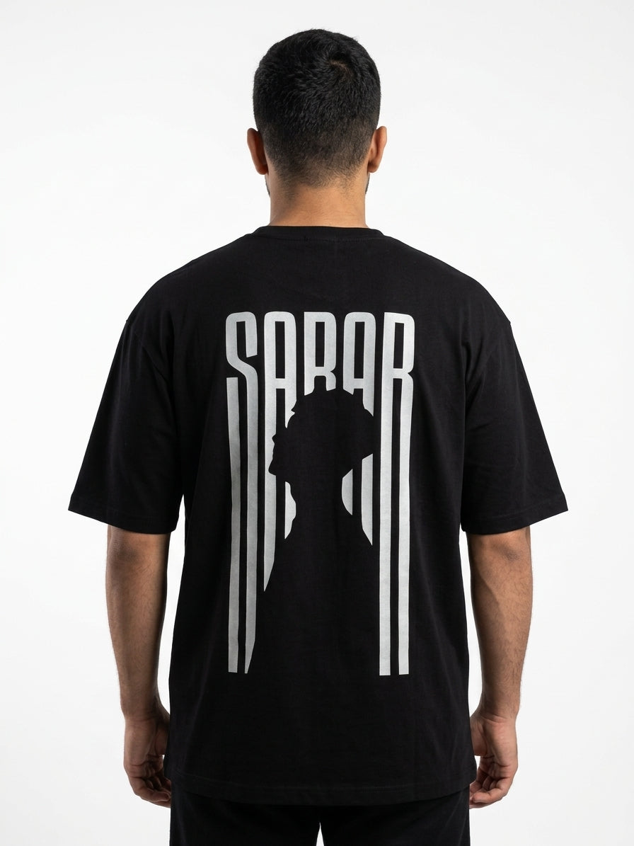 SABAR Graphic Heavyweight Oversized T-Shirt - Black
