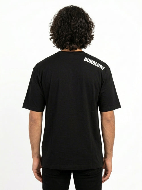 BURBERRY Equestrian Knight Graphic Oversized T-Shirt - Black