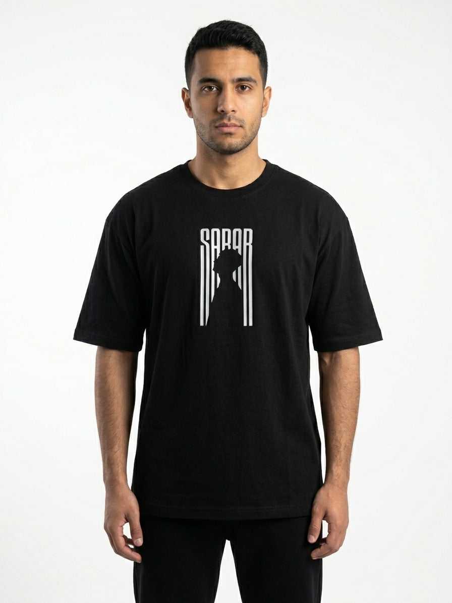 SABAR Graphic Heavyweight Oversized T-Shirt - Black