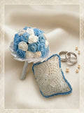 Wardro Handcrafted Crochet Wedding Set – Bouquet  Ring Pillow