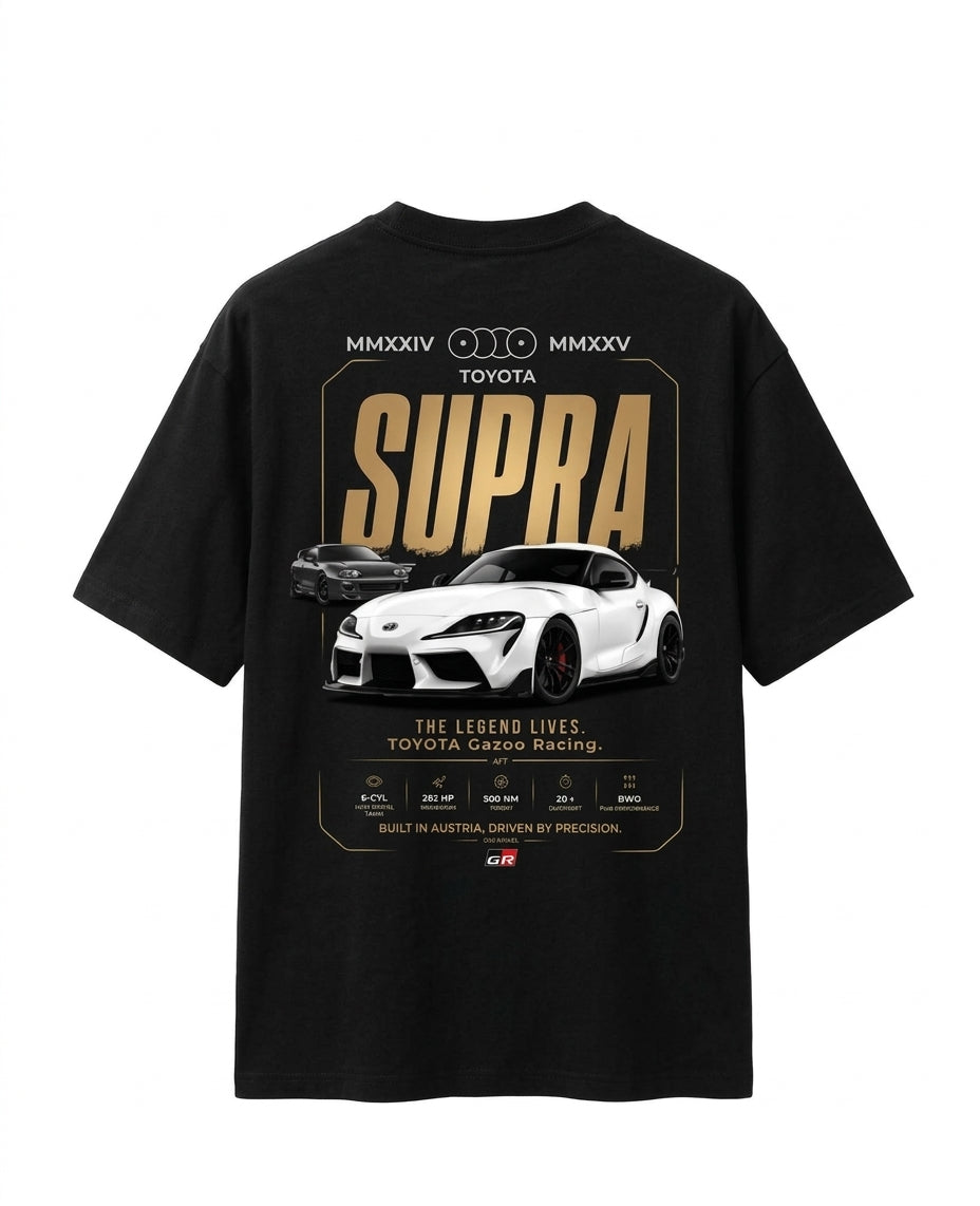 Toyota Supra Gazoo Racing Oversized Graphic T-Shirt - Black