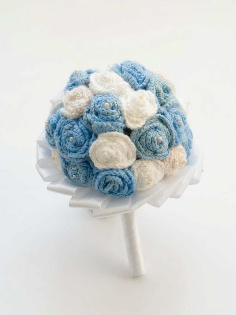 Wardro Handcrafted Crochet Wedding Set – Bouquet  Ring Pillow