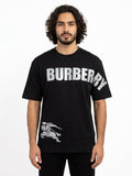 BURBERRY Equestrian Knight Graphic Oversized T-Shirt - Black