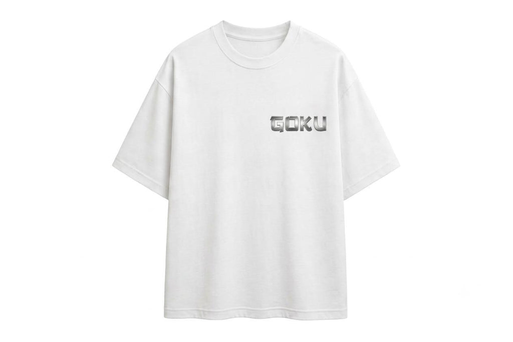 Goku Mastered Ultra Instinct Silhouette Oversized T-Shirt (Premium White)