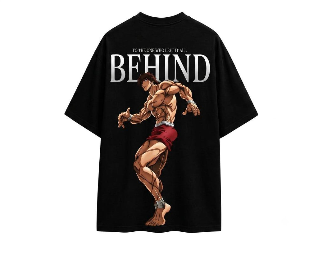 Baki "Left It All Behind" Oversized Graphic T-Shirt – Black