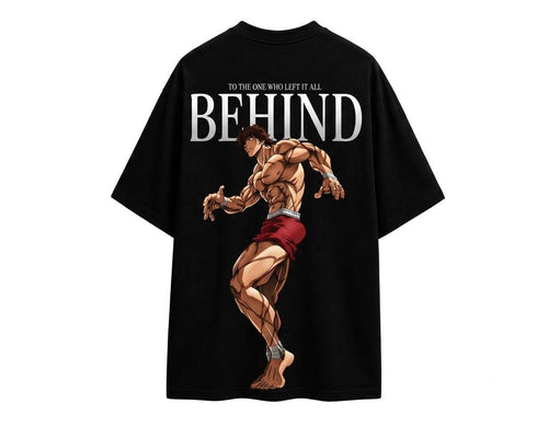 Baki "Left It All Behind" Oversized Graphic T-Shirt – Black
