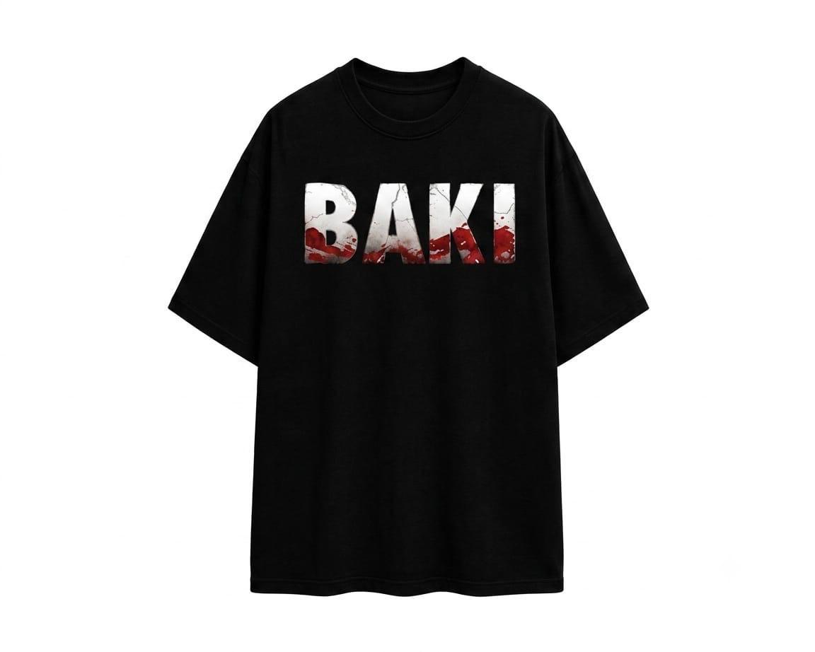 Baki "Left It All Behind" Oversized Graphic T-Shirt – Black