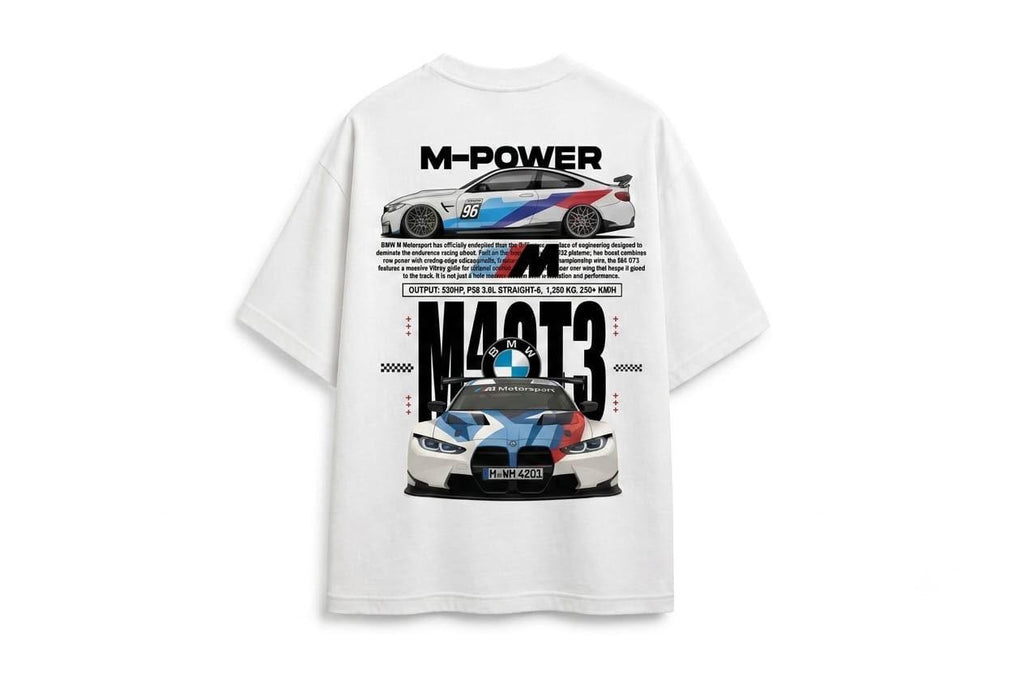 M-Power M3 Racing Graphic T-Shirt – White | WARDRO