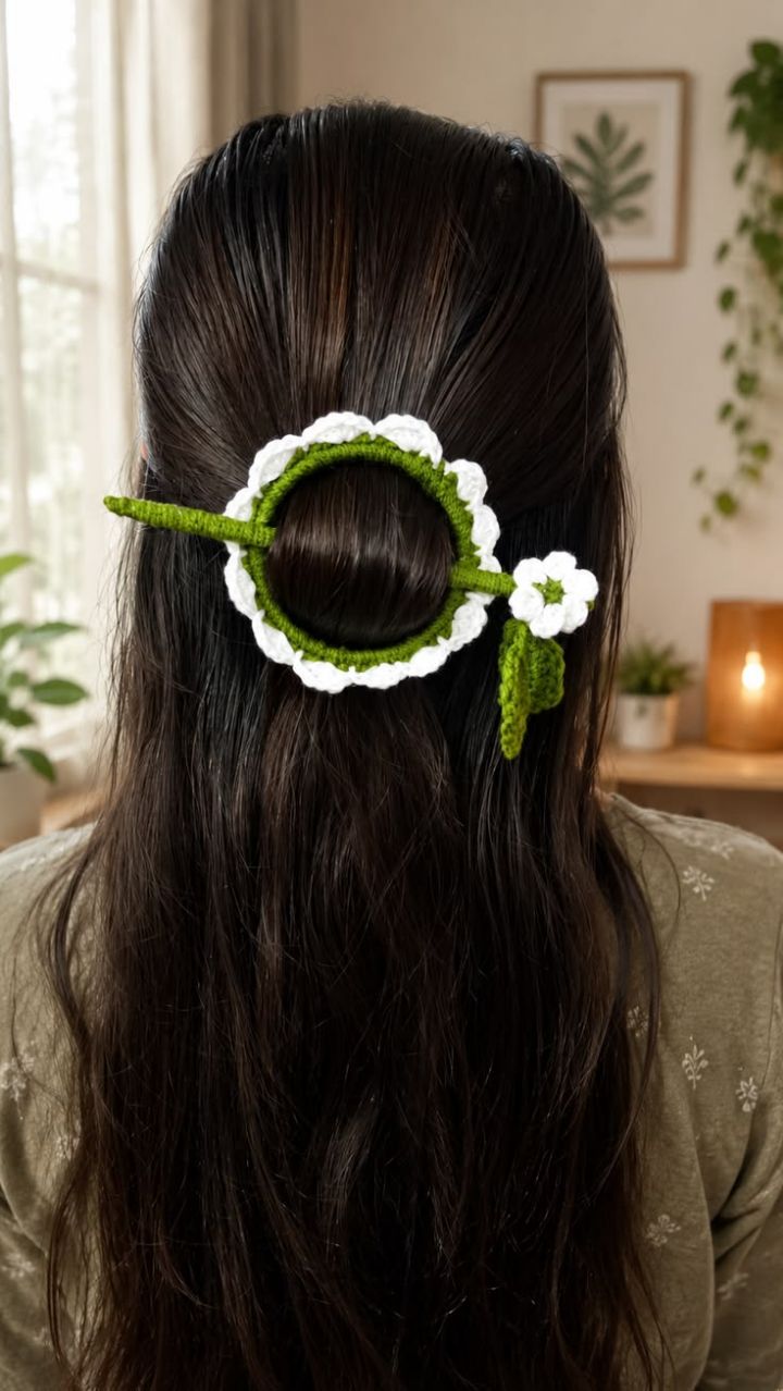 Handmade Crochet Flower Decor – Colorful Yarn Flowers, Crochet Floral Craft & Handmade Yarn Decoration