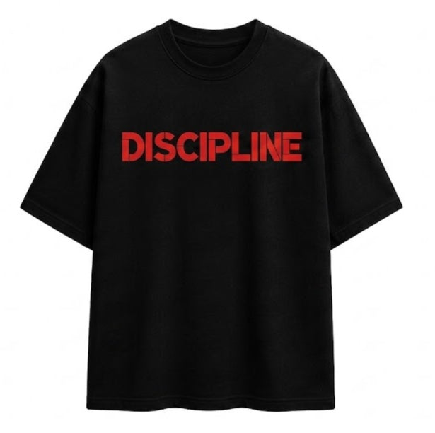 Discipline Gym Anime Oversized T-Shirt – Black