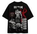 Discipline Gym Anime Oversized T-Shirt – Black